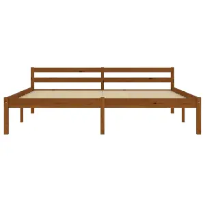 Berkfield Bed Frame Honey Brown Solid Pine Wood 180x200 cm 6FT Super King