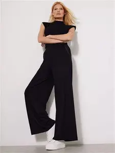 Mint Velvet Palazzo Wide Leg Trousers, Black