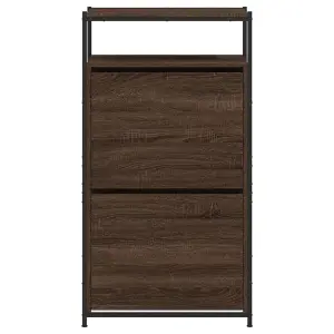 Berkfield Shoe Cabinet Brown Oak 60x34x112 Engineered Wood