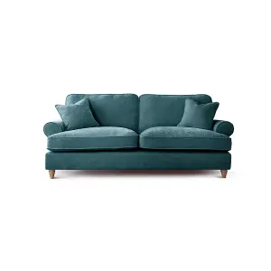 Sofas Express Mumbles Emerald Green Scroll Manhattan 3 Seater Sofa