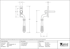 From The Anvil Polished Brass Reeded Espag - RH