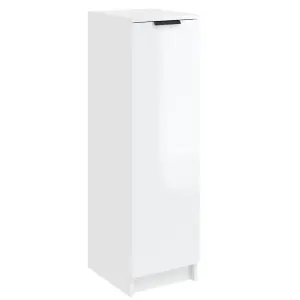 Berkfield Shoe Cabinet High Gloss White 30x35x100 cm Engineered Wood