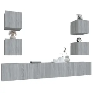 Berkfield 6 Piece TV Cabinet Set Grey Sonoma Engineered Wood