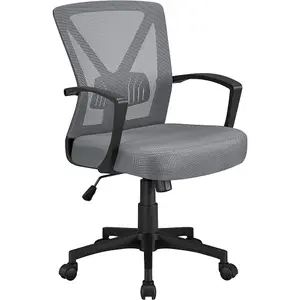 Yaheetech Ergonomic Mid-back Swivel Mesh Office Chair - Dark Grey