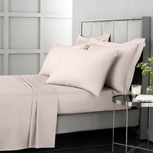 Bianca Fine Linens Bedroom 400 Thread Count Cotton Sateen Flat Sheet Blush Pink