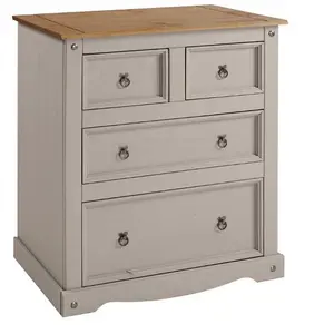 Mercers Furniture Corona Grey Wax 2+2 Chest of Drawers