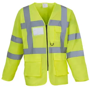 Yoko Mens Executive Hi-Vis Long Sleeve Safety Waistcoat (Pack of 2)