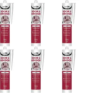 Bond it Frame Mate Door & Window Silicone Sealant White EU3, 310ml  (Pack of 6)