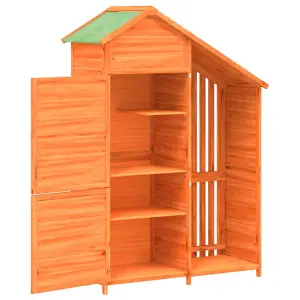 Berkfield Garden Tool Shed Brown 120x53.5x170 cm Solid Wood Pine