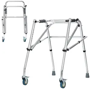 Costway One-Way Folding Walker w/ Aluminium Alloy Frame & High Weight Capacity