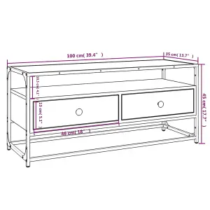 Berkfield TV Cabinet Sonoma Oak 100x35x45 cm Engineered Wood