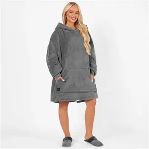 OHS Adults Electric Heated Oversized Hoodie Blanket - Charcoal