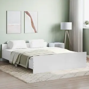 Berkfield Bed Frame with Headboard and Footboard White 160x200 cm