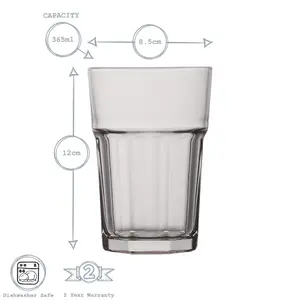 LAV - Aras Highball Glasses - 365ml - Multicolour - Pack of 6