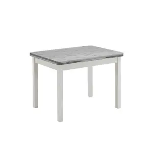 Southsea Extendable Pine Solid Wood Dining Table White/Grey / H74 x L77 x W104cm