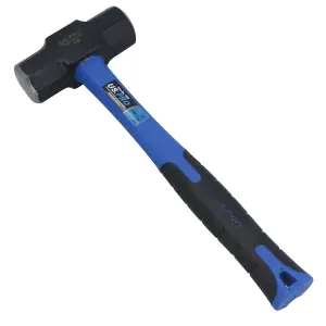 Double Face Sledge / Lump Hammer TPR Handle Fibreglass Shaft 4lb