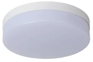 Lucide Biskit Modern Flush ceiling light Bathroom 28cm - LED - 1x18W 2700K - IP44 - White