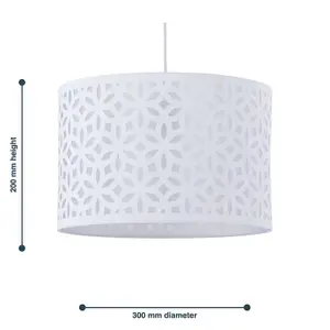 First Choice Lighting White Laser Cut 30cm Pendant Lightshade