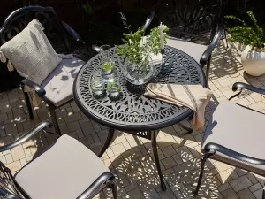 Garden Table Metal Black ANCONA