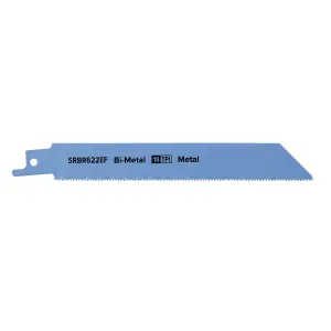 Sealey 150mm 18 TPI Metal Reciprocating Saw Blade Pack of 5 Pieces SRBR622EF