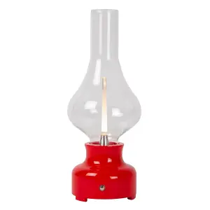 Lucide Jason Retro Table Lamp - LED Dim. - 1x2W 3000K - 3 StepDim - Red