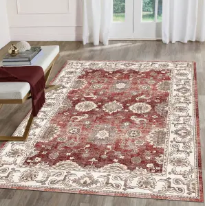 Silk Road Red Jasru Medium Rug, (L)160cm x (W)120cm