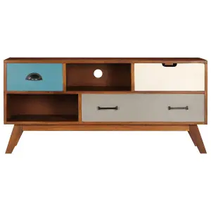 Berkfield TV Cabinet with 3 Drawers 110x35x50 cm Solid Acacia Wood