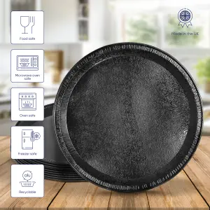 10 Pk Coppice Black Round Aluminium Foil Platters for Parties, Buffets & Entertaining 31cm. Food Safe