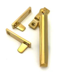 From The Anvil Polished Brass Night-Vent Locking Art Deco Fastener