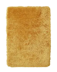 Yellow Plain Shaggy Rug, Plain Anti-Shed Rug, 8cm Thick Handmade Rug, Modern Luxurious Rug for DiningRoom-150cm X 230cm