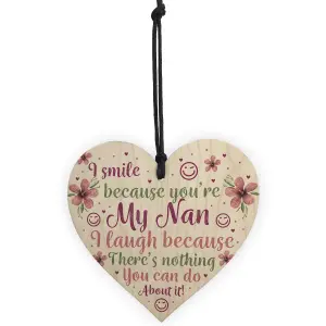 Red Ocean Funny NAN Gift Wooden Heart Mother's Day Gift For Nan Birthday Gift Keepsake Plaque