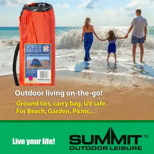 Red UV Protection Beach Shelter Factor 40 Tent In Carry Bag