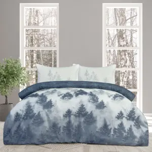 Smart Living Luxury Super Soft Reversible Misty Forest Duvet Cover with Pillowcase