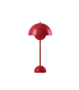 ExtraStar Rechargeable LED Table Lamp, Pleated LampShade, 3 Colour Changing Dimmable, Red