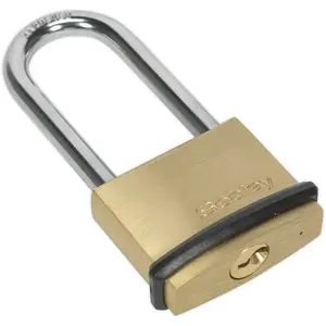 Premium 40mm Brass Padlock with Long Shackle and Anti-Scuff Bumper