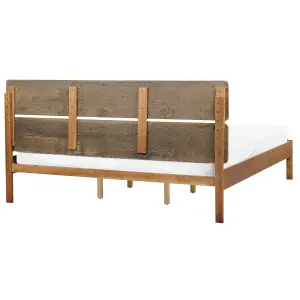 EU Super King Size Bed with LED Light Wood BOISSET