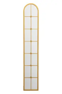 MirrorOutlet The Arcus Gold Arched Leaner Garden Wall Mirror 170CM X 30CM