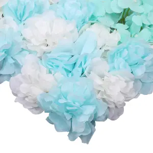 Artificial Flower Wall Backdrop Panel, 60cm x 40cm, cm, Sky Blue li Blue White