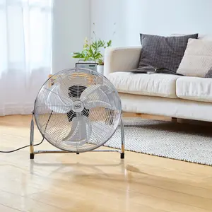 Neo High Velocity Chrome Metal Floor Freestanding Fan - 16 Inch