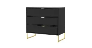 Madrid 3 Drawer Chest in Black Ash (Ready Assembled)