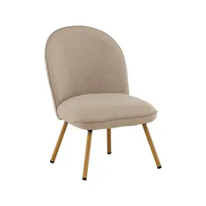 Polar PU Lounge Chair with Steel Sturdy Legs, Beige