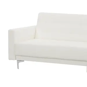 Corner Sofa ABERDEEN White Faux Leather Left Hand