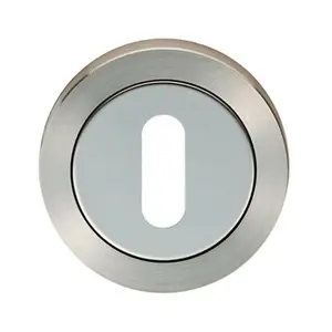 Round Lock Profile Escutcheon 52mm Dia Concealed Fix Bright Satin Steel