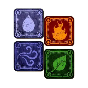 Grindstore Earthly Elements Square Coaster Set (Pack of 4) Multicoloured (One Size)