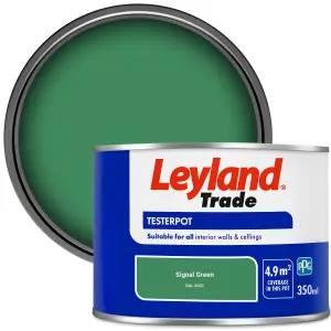 Leyland Trade Vinyl Matt Walls & Ceilings Emulsion Paint Signal Green (RAL 6032) 350ml Tester