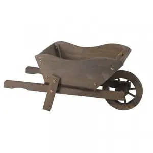 Smart Garden Wooden Wheelbarrow Flower Planter Slate Grey Ornament