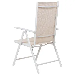 Set of 6 Garden Chairs CATANIA Metal Beige