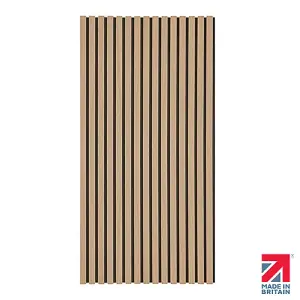 Naturewall SlatWall Midi Natural Oak - 120cm x 60cm on Black Felt