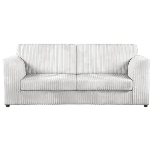 Luxor Jumbo Cord 3 + 1 + 1 Fabric 3 Piece Sofa Suite - Fullback Silver