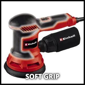 Einhell Rotating Palm Sander 125mm Includes 3x Sanding Sheets P60 P80 P120 Dust Extraction TC-RS 425 E